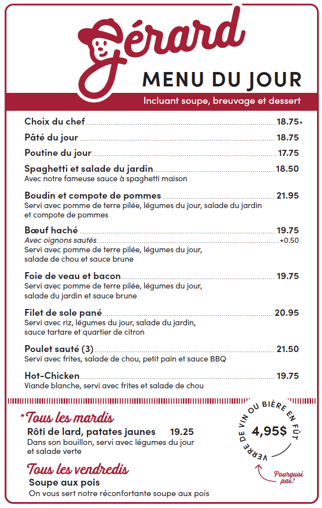 Menu page 1